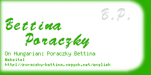 bettina poraczky business card